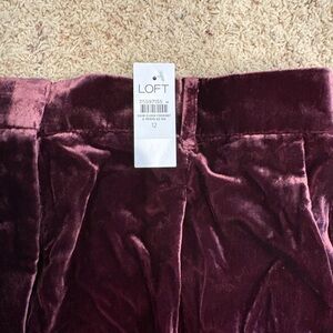 LOFT velvet ankle pants - Deep Burgundy